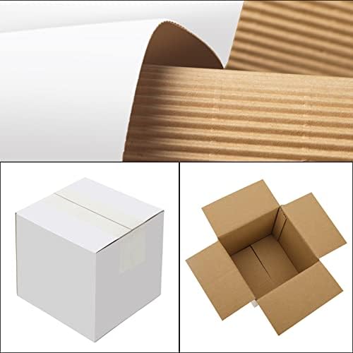 Keibond 4x4x4 polegadas Branco Branco Caixas de transporte conjunto de 25 caixas de papelão corrugadas para envio e armazenamento para correspondências para pequenas empresas