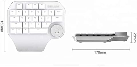 Wikink de um teclado de jogo com uma mão, plugue e jogue mini -teclado, com sensação mecânica que respira luz para trabalhar ou jogar, layout do Reino Unido para mídia musical de escritório
