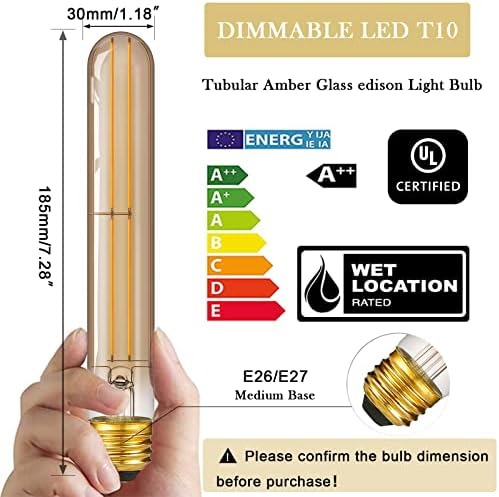 Novelux Edison Bulbos de 60 watts LED LED de âmbar nostálgicos 2200k, lâmpada LED E26 LED 60 WATT LED LED T10 Lâmpadas