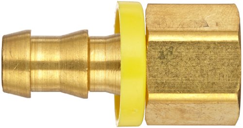 Anderson Metals Brass Push-On Mangument Fitting, Connector, 3/8 Barb x 3/8 Pipe feminino
