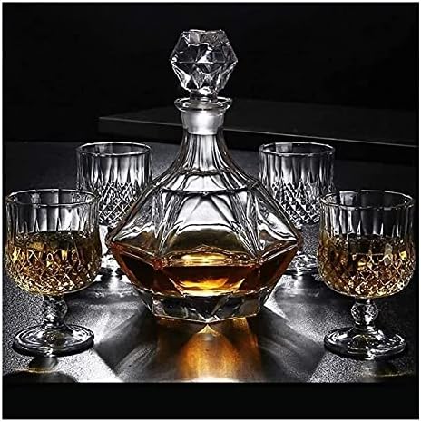 Whisky Decanter Wine Decanter Whisky Decanter e copos Conjunto Decanter de uísque de vidro 800ml Caixa de presente perfeitamente