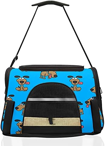 Bolsa de carrinho de estimação para carrinhos fofo cachorro padrão de cachorro azul Background Puppies de gato de cachorro