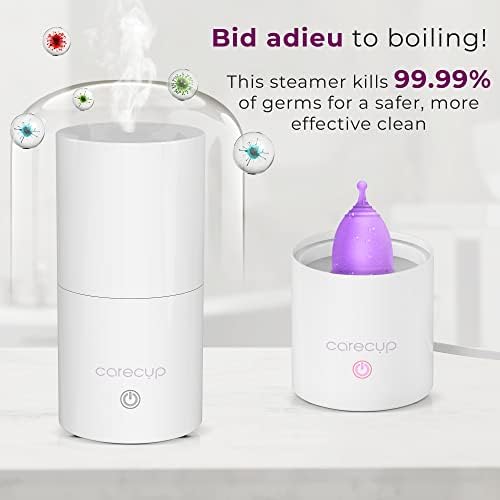 CARECUP MENSTRual Cup Esterilizador - Moderno de limpador de copo menstrual Sinitizador sem perfume - Lavagem automática