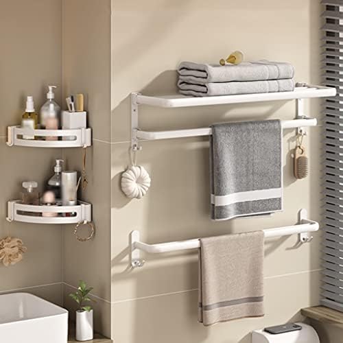 Prateleiras flutuantes brancas, prateleiras do banheiro montadas com toalhas, 90 ° para cima e para baixo dobramento duplo, prateleira de parede de canto pequena para decoração do quarto, prateleira de parede de metal sólido