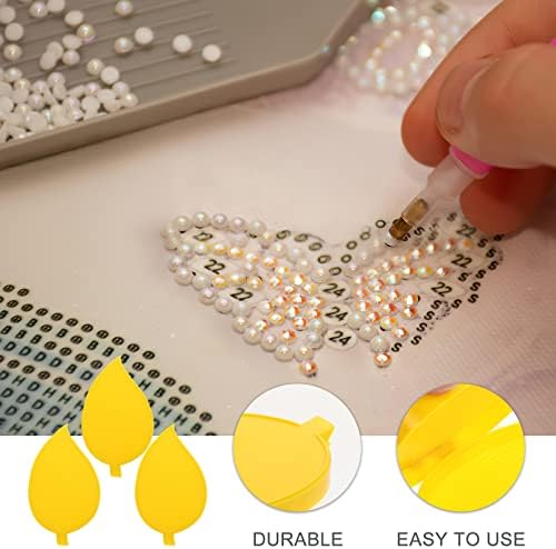 Ferramentas de arte de diamante de Sewacc 3 pares Bandejas de triagem de contas com tampas de diamantes Acessórios de pintura Placas de armazenamento de gemas de diamante bandeja para unhas Art Cross Yellow Jewelry Tools