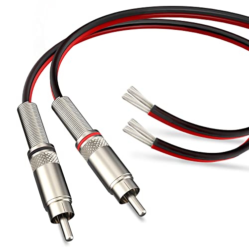 Pixelman (RCA vermelho/preto de 5 pés de 5 pés para arame de alto -falante, cabo de alto -falante para adaptador de plugue