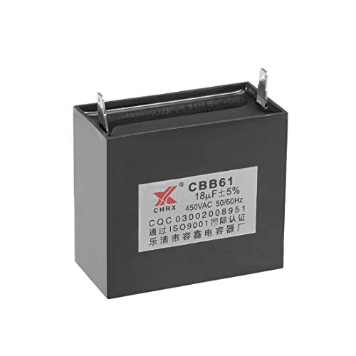 Capacitor de ventilador de teto UXCELL CBB61 18UF 450V AC Inserção única Capacitores de filme de polipropileno metalizado