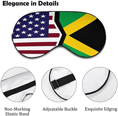 Estados Unidos e Jamaica Flag Máscara de dormir com tira ajustável Tampa de olho macio Blackout Blackout para viagem Relax