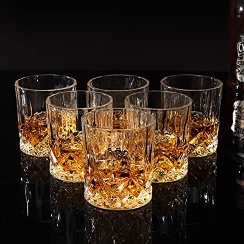 Óculos de uísque TDDGG Conjunto de 6,10 onças/300 ml de vidro de cristal à moda antiga para acessórios de cozinha de bourbon escoceses de bebidas alcoólicas
