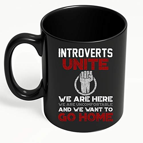 Home of Merch Funny Intp Introvertts Unite Presentes Sociais para canecas de café preto