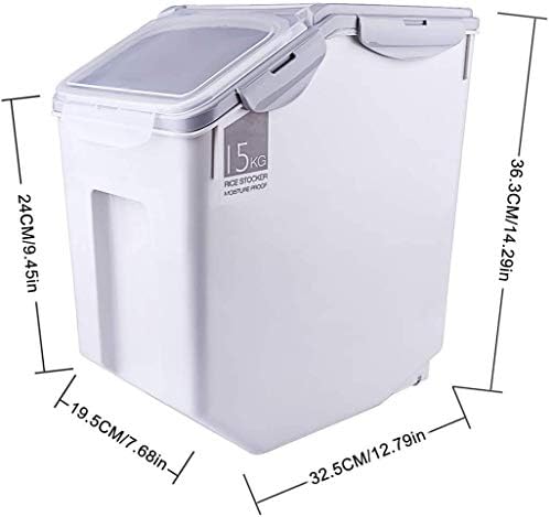 Armazenamento de arroz de 15 kg C Ontainner, caixas de armazenamento de cozinha seladas à prova de umidade selada