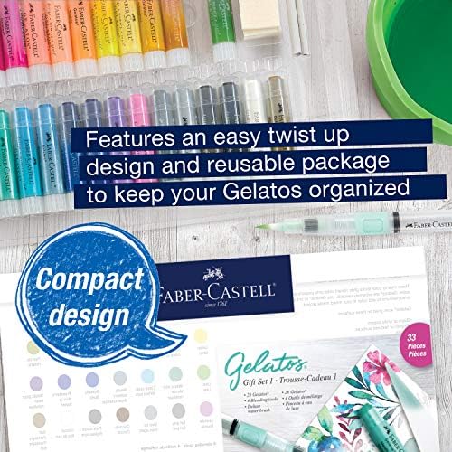 Gelatos Faber -Castell Conjunto de presentes originais - 28 cores - conjunto de bastões de cores de arte multiuso, conjunto