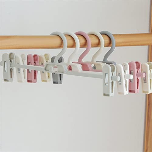 Iuljh hanger durável guarda-roupa hakama não deslizamento clipe de clipe de plástico multifuncional rack de secagem