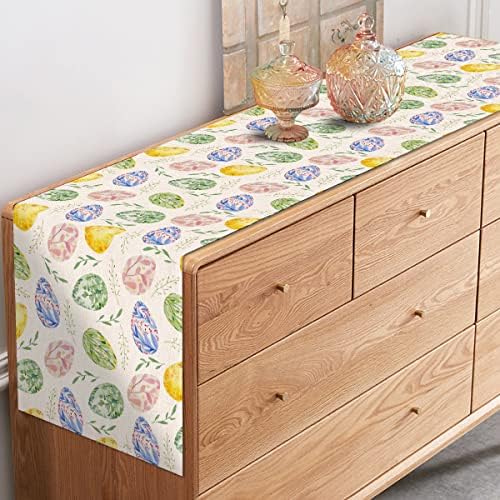 Feliz Mesa da Páscoa Corrente de Páscoa Decoração de ovos de Páscoa Floral Floral Spring Holida Home Kitchen Dining Room Decor