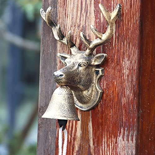 Campainha de ferro fundido jingle vintage, grande jingle de ferro fundido para jantar/antigo bronze metal vaca decoração