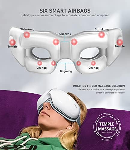 Vani Eye Massger com calor e compressão, Música Bluetooth Recarregável Olhos Massageador para relaxar e reduzir a tensão ocular