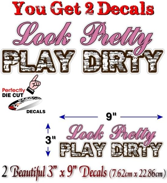 2 Olhe bonita Play Dirty Vinyl 9 Decalques para 4x4 Offroad Truck Box Decals Stickers