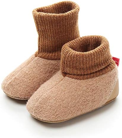 Botas de garotas de Akingio Booties sem derrapagem Botas de algodão de algodão de algodão infantil recém -nascido Primeiro Walker Warm Crib Shoes