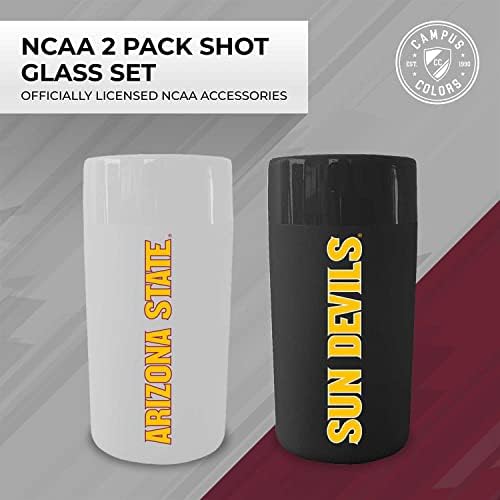 College e University 2-Pack Shot Glasses, atiradores de cerâmica de toque suave, conjunto de bebidas colegiadas