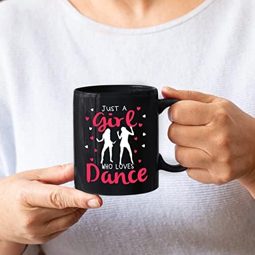 Apenas uma garota que adora dançar canecas de café inspirador e presentes de Natal - Garota adora dança de cerâmica - Copo de caneca de café da dança incrível - Professor de dança Black Coffee Canecas