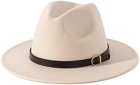 Lisianthus Men & Women Fedora Hat - Corrente Buckle Wide Brim Panamá chapéu