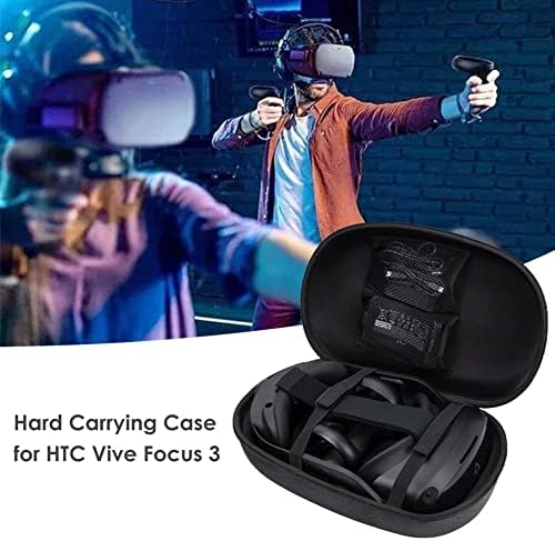 Caixa de transporte para VIVE Focus3 VR Gaming fone de proteção de fone de proteção, proteção leve e portátil, fone de ouvido de armazenamento de caixa de viagem personalizada VR