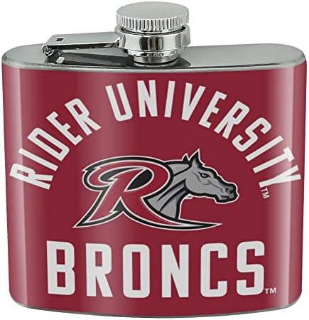 Rider University Broncs logotipo aço inoxidável 5 onças de quadril