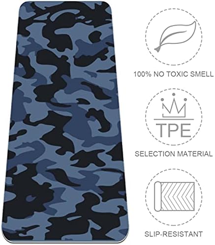 Mamacool Yoga Mat azul preto multicam textura de camuflagem ecológica