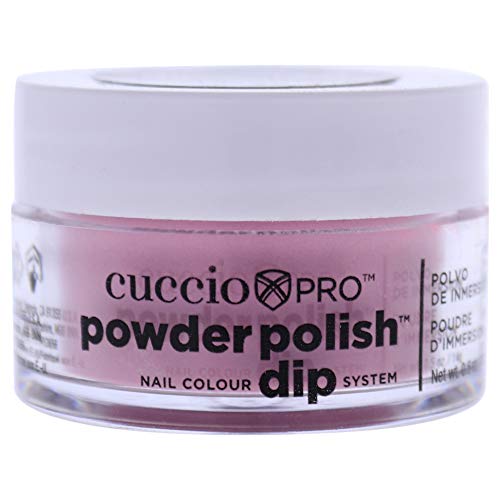 Cuccio Color Powder Polishine - laca para manicure e pedicure - pó altamente pigmentado que é finamente moído - acabamento durável, cor rica impecável - fácil de aplicar - rosa com brilho - 0,5 oz