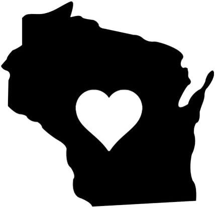 Wisconsin Heart State Silhouette 6 adesivo de vinil decalque