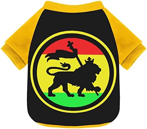 Funnystar Lion na Jamaica Prip Pet Sweatshirt com macacão de alpôs de lã para cães gato com design