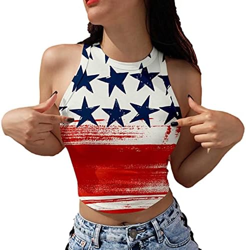 4 de julho Tampo de tampo para mulheres American Flag Summer Summer Casual Camisetas listras tie-dye Tamas de exercícios