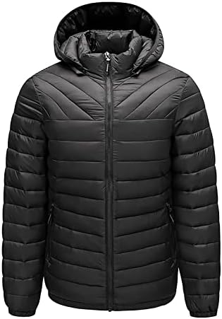 Jaqueta de puffer de fsakjkee masculino, 2022 casacos de inverno frio com capuz de espessura espessa de gorjeta com
