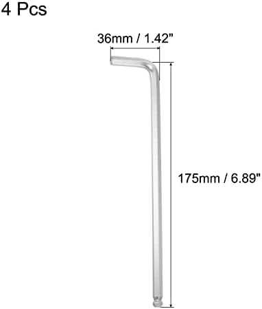 UXCELL 5/32 Chave hexadecimal da ponta da bola, Ferramenta de reparo de CR-V em forma de LO