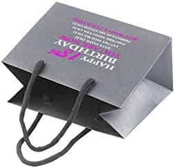 Sacos de presente de 18º aniversário - papel cinza com alças de corda - saco de presente pequeno e ecológico - contagem - rosa