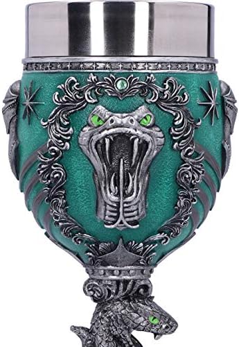 Nemesis agora colecionável Harry Potter Slytherin Hogwarts House Collectible Goblet, 1 contagem, prata verde, 350 mililitros