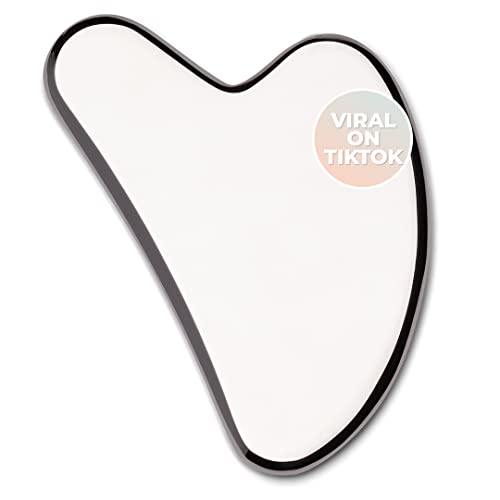 Sacheu aço inoxidável Gua Sha - Metal Gua Sha, Gua Sha Ferramentas Faciais Aço Anterior, Reduza Pushemente, Drenagem Linfática, Tensão Facial, Ferramenta Durável de Aço Anterior