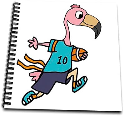 3drose engraçado fofo rosa Flamingo Bird jogando esportes de futebol de bandeira. - desenho de livros