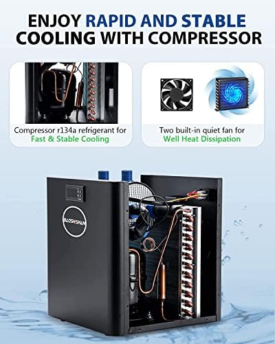 Baoshishan Aquarium Waters Cooler Tank Chiller Especial Compressor de Refrigeração Quief Design Refrigeração Para