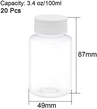 UXCELL 3,4 oz/100ml de pet plástico laboratório químico reagente químico garrafa de boca larga líquido/contêiner de armazenamento