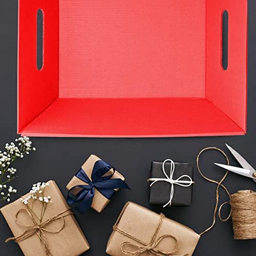 30 peças 10 x 8 polegadas cesta para presentes cesto de presente vazio Bandejas de papelão de papelão grande com alças para anfitriãs