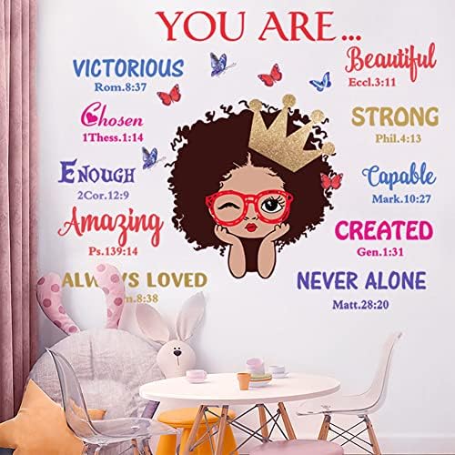 Black Girl Magic Inspirational Wall Decals citação Eu sou um adesivo de parede da princesa gentil positivo dizendo afro