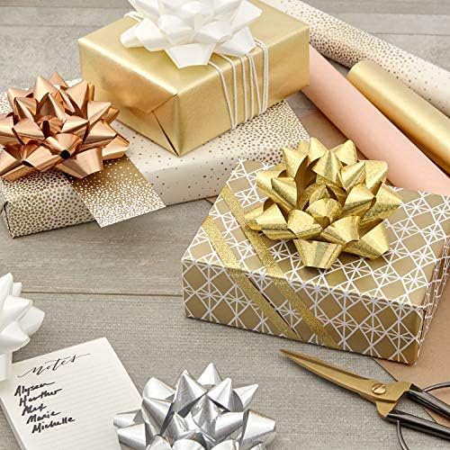 Hallmark Holiday Gift Bow Gold Gold, Silver, Bronze, Branco e Presente de Férias Grie