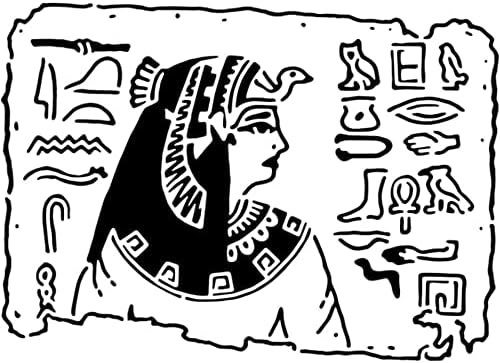 Azeeda grande estêncil/modelo de parede egípcia A2 'Hieróglifo'
