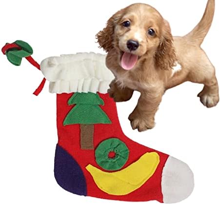 Tapete de falhe para cães - meias de Natal, forma de pet sniffing treinamento cobertor de lã destacável almofadas, alívio do estresse, brinquedo interativo para cães para cachorro gato suprimento de animais de estimação
