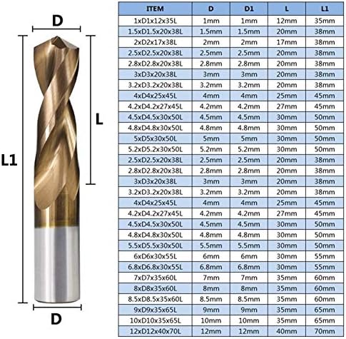 XMeifei Bit Bit Bit Set 1pc Ticn Bit de broca de carboneto revestido de ticn 1.0-12mm broca monolítica de bits para trelha cnc