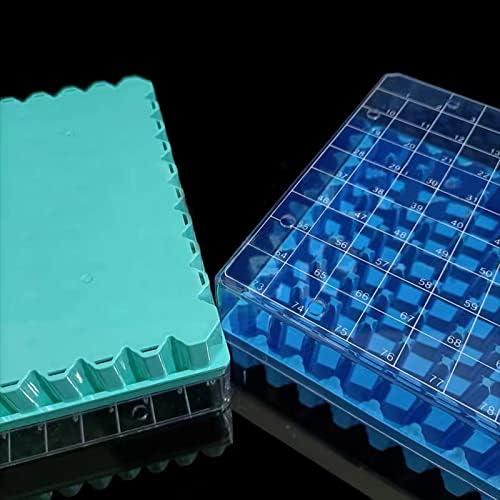 Caixa de armazenamento criogênico - caixas de congelador de policarbonato, azul/81 lugar, para armazenar 1,5-2,0 ml de criotubos