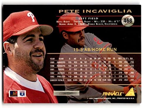 1994 Pinnacle 468 Pete Incaviglia NM Baseball Card