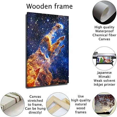 Noucan Astronomy Poster James Webb Espaço Telescópio Primeiro Campo Deep Field Art Wall Art Astrônomo Espaço Exploração Pôster de espaço emoldurado pronto para mão