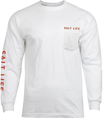 Salt Life Homen Flag da bandeira de manga longa Camiseta de pescoço